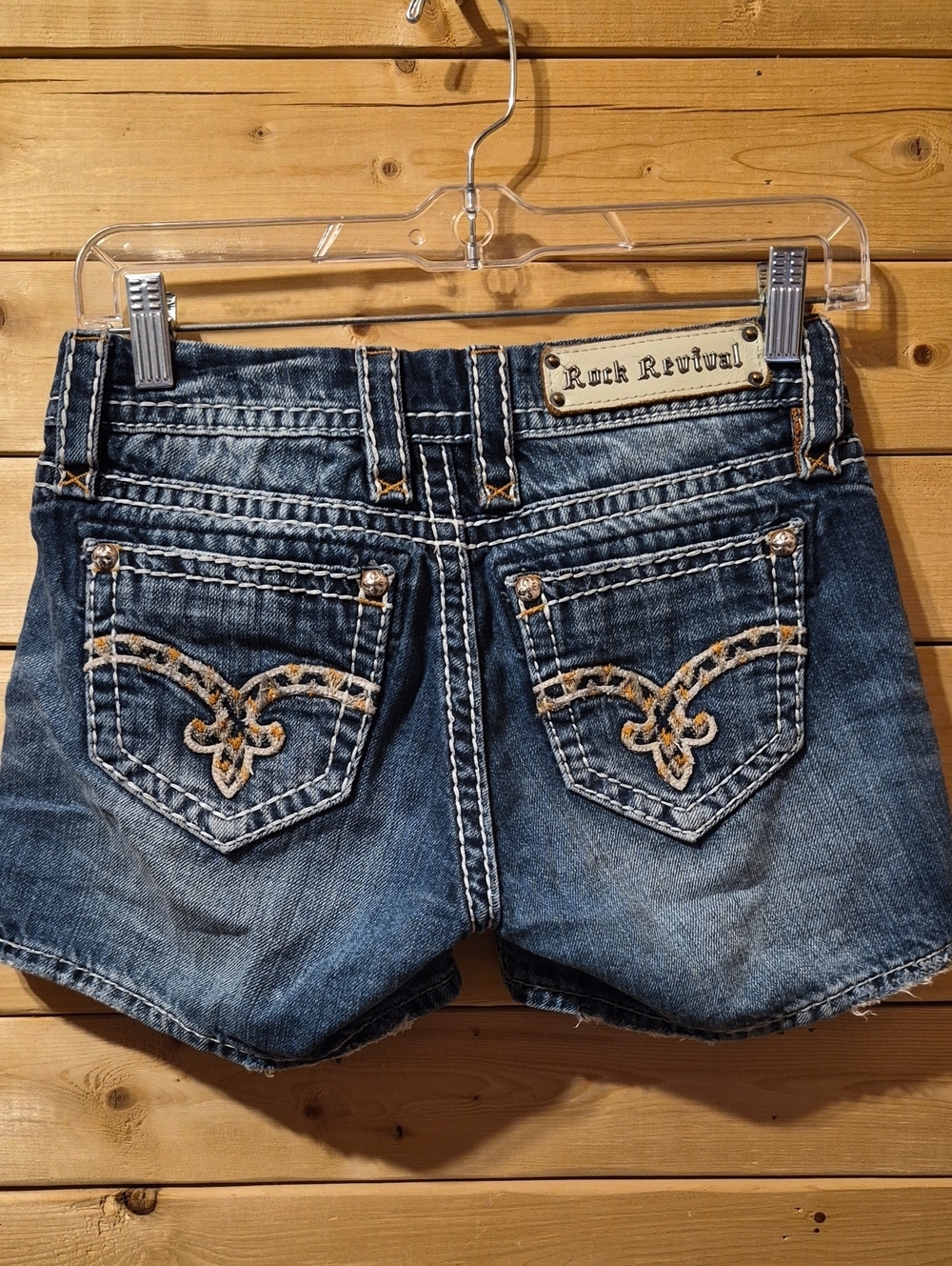 Womens Rock Revival Jean Shorts Size 24 Mid Rise Julie